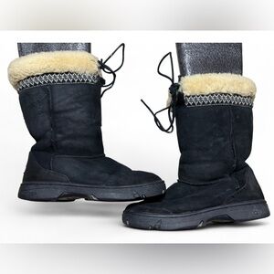 UGG Australia Brooks Tall Shearling Winter Boots Black SN 5273 Women’s Size 9